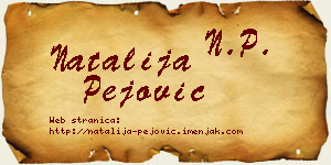 Natalija Pejović vizit kartica